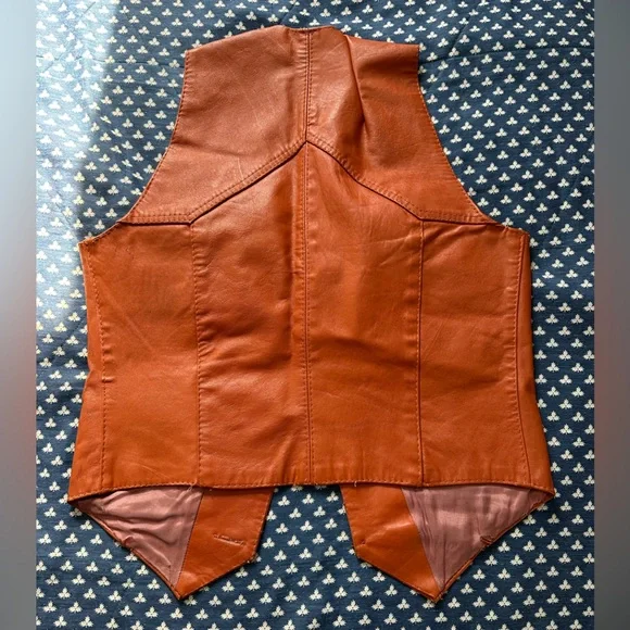 Sick vintage Brown Leather Vest - Picture 2 of 3
